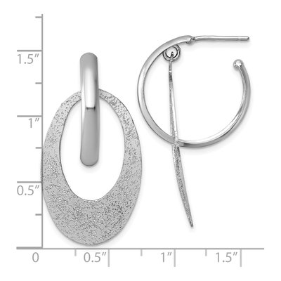 Sterling Silver 34mm Oval C- Hoop Earrings – view 4