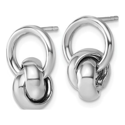 Sterling Silver Love Knot Dangle Earrings – view 3