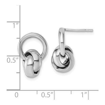 Sterling Silver Love Knot Dangle Earrings – view 4