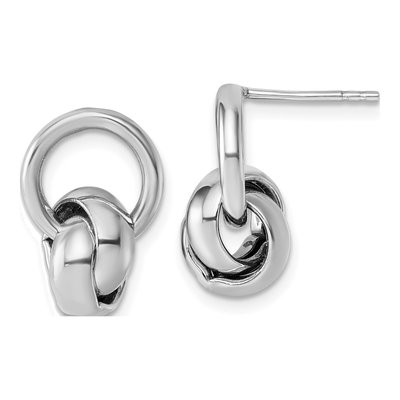 Sterling Silver Love Knot Dangle Earrings