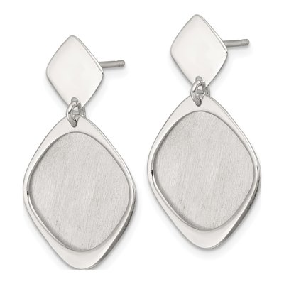 Sterling Silver Square Dangle Earrings – view 3