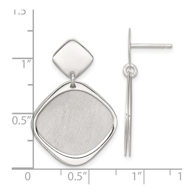 Sterling Silver Square Dangle Earrings – view 4