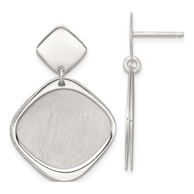 Sterling Silver Square Dangle Earrings