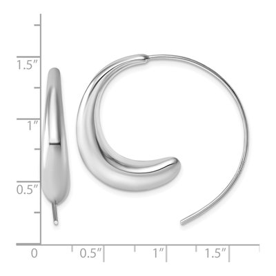 Sterling Silver Graduated Circle Threader Earrings – view 4