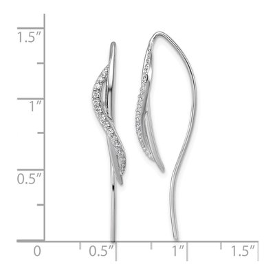 Sterling Silver CZ Swirl Threader Earrings – view 4