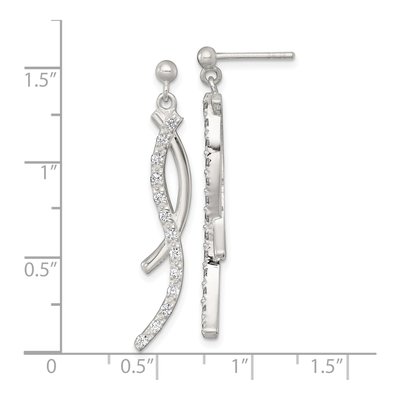 Sterling Silver CZ Swirl Dangle Earrings – view 4