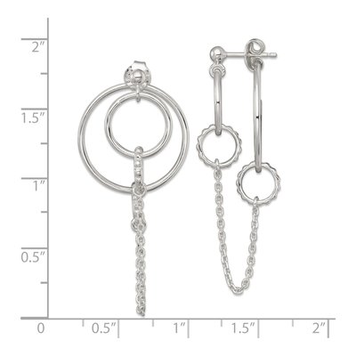 Sterling Silver Multi Circle Dangle Earrings – view 4