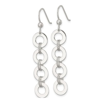 Sterling Silver Four Circles Dangle Earrings – view 3