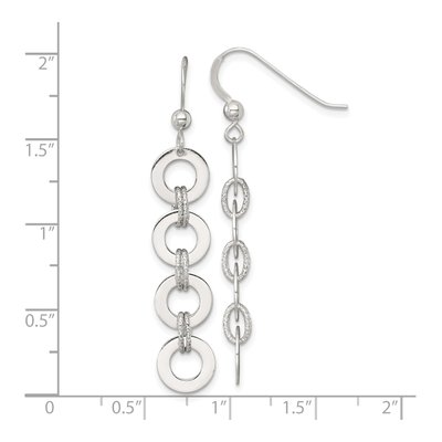 Sterling Silver Four Circles Dangle Earrings – view 4
