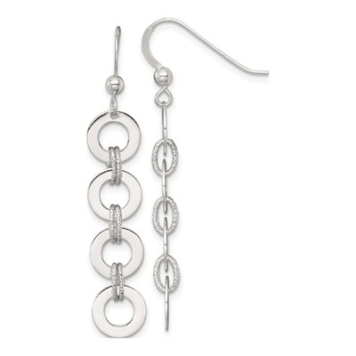 Sterling Silver Four Circles Dangle Earrings