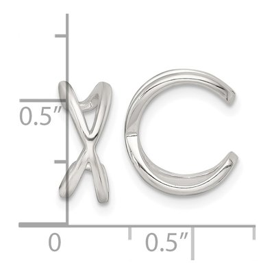 Sterling Silver 13mm Criss Cross Ear Cuffs Ear Cuff – view 4