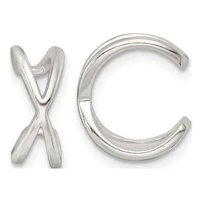 Sterling Silver 13mm Criss Cross Ear Cuffs Ear Cuff