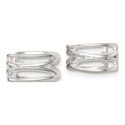 Sterling Silver 12mm Criss Cross Ear Cuffs Ear Cuff – view 3
