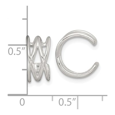 Sterling Silver 12mm Criss Cross Ear Cuffs Ear Cuff – view 4