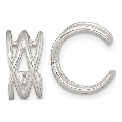 Sterling Silver 12mm Criss Cross Ear Cuffs Ear Cuff