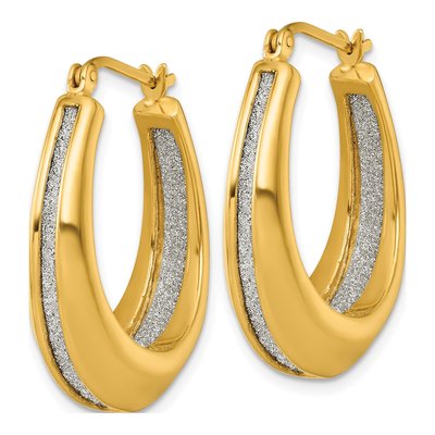 Gold-Plated Sterling Silver 29mm Twisted Oval Hoop Earrings – view 3