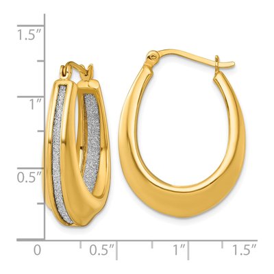 Gold-Plated Sterling Silver 29mm Twisted Oval Hoop Earrings – view 4