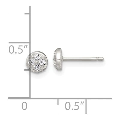Sterling Silver Round CZ Cluster Circle Stud Earrings – view 4