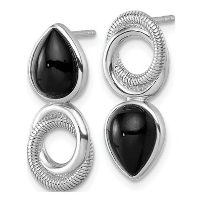 Sterling Silver Agate Mismatched Dangle Earrings – view 3