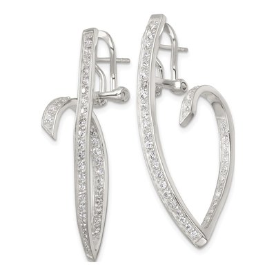 Sterling Silver CZ Swirl Dangle Earrings – view 3