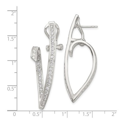 Sterling Silver CZ Swirl Dangle Earrings – view 4