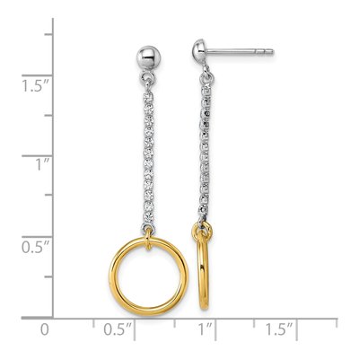 Sterling Silver CZ Circle Dangle Earrings – view 4