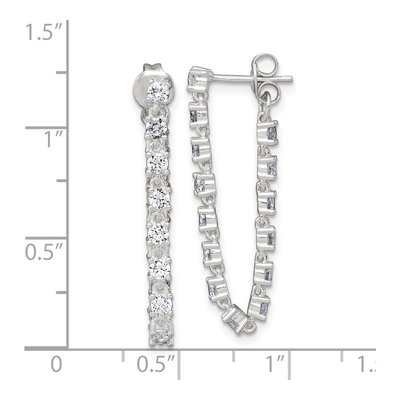 Sterling Silver CZ Front Back Dangle Earrings – view 4