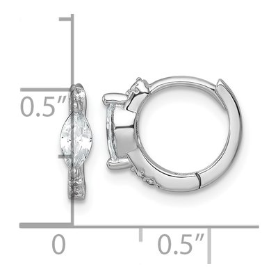 Sterling Silver 11mm CZ Huggie Hoop Earrings – view 4