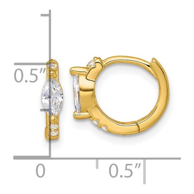 Gold-Plated Sterling Silver 11mm CZ Huggie Hoop Earrings – view 3