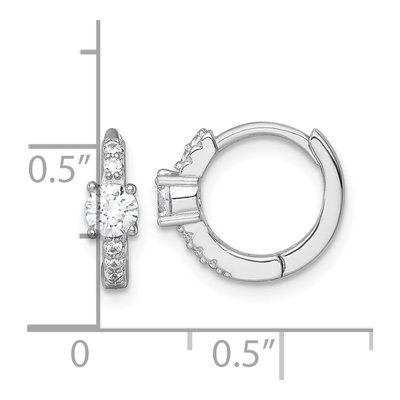 Sterling Silver 11mm CZ Huggie Hoop Earrings – view 4