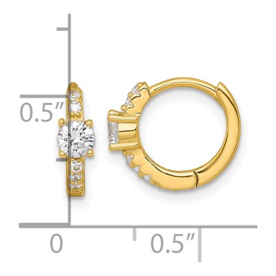Gold-Plated Sterling Silver 11mm CZ Huggie Hoop Earrings – view 4