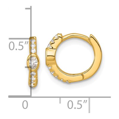 Gold-Plated Sterling Silver 11mm CZ Huggie Hoop Earrings – view 4