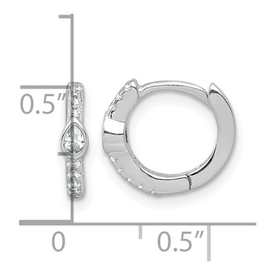 Sterling Silver 11mm CZ Huggie Hoop Earrings – view 4
