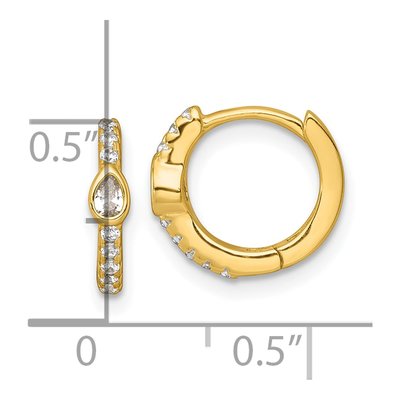Gold-Plated Sterling Silver 11mm CZ Huggie Hoop Earrings – view 4
