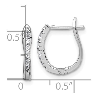 Sterling Silver 16mm CZ Huggie Hoop Earrings – view 4