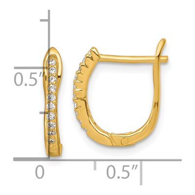 Gold-Plated Sterling Silver 16mm CZ Huggie Hoop Earrings – view 4