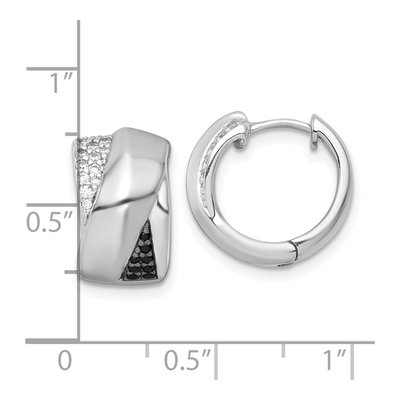 Sterling Silver 15mm CZ Huggie Hoop Earrings – view 4