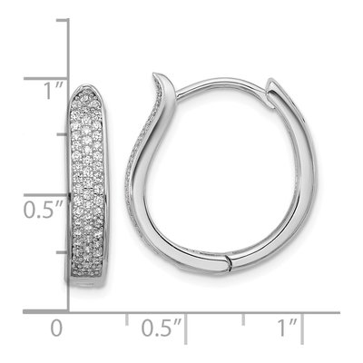 Sterling Silver 21mm CZ Curved Huggie Hoop Earrings – view 4