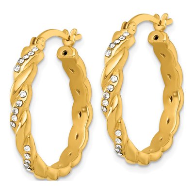 Gold-Plated Sterling Silver 26mm Twisted Hoop Earrings – view 3