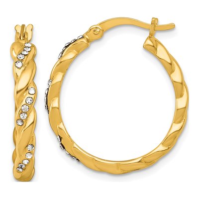 Gold-Plated Sterling Silver 26mm Twisted Hoop Earrings
