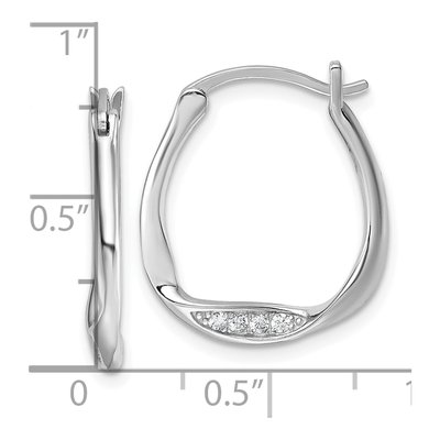 Sterling Silver 22mm CZ Twist Huggie Hoop Earrings – view 4