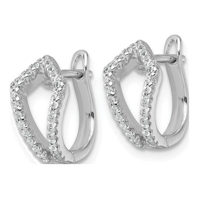 Sterling Silver 13mm CZ Huggie Hoop Earrings – view 3