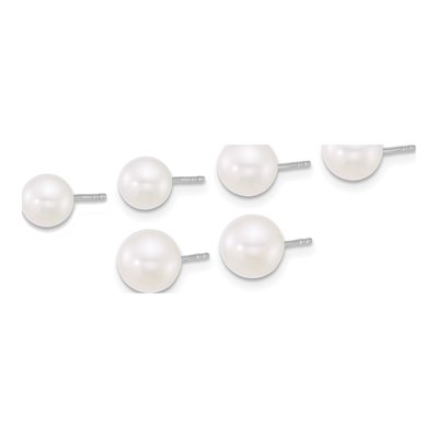 Sterling Silver Freshwater Pearl Post Earring Set – view 2
