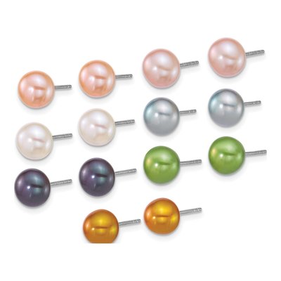 7-Pair Freshwater Pearl Post Earring Set – view 2