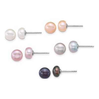 5-Pair Freshwater Pearl Earring Set