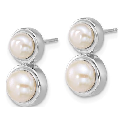 Sterling Silver Freshwater Cultured Pearl Dangle Earrings – view 2