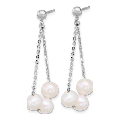 Sterling Silver Freshwater Cultured Pearl Dangle Earrings – view 2