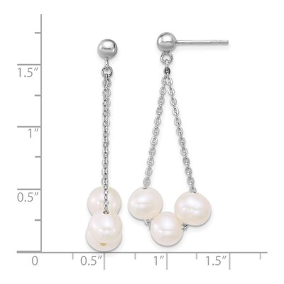 Sterling Silver Freshwater Cultured Pearl Dangle Earrings – view 3