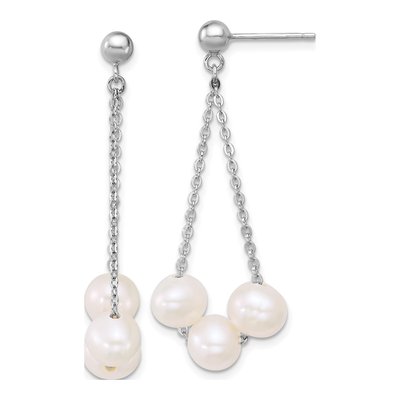 Sterling Silver Freshwater Cultured Pearl Dangle Earrings