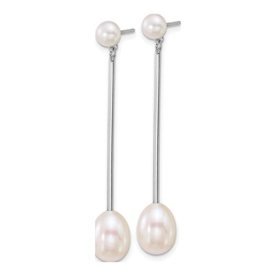 Sterling Silver Freshwater Cultured Pearl Dangle Earrings – view 2